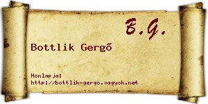 Bottlik Gergő névjegykártya